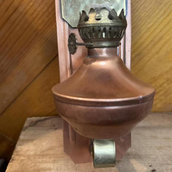 1667 Other - Copper oil lamp sconce with brass top #cottagecore #rustic #indie